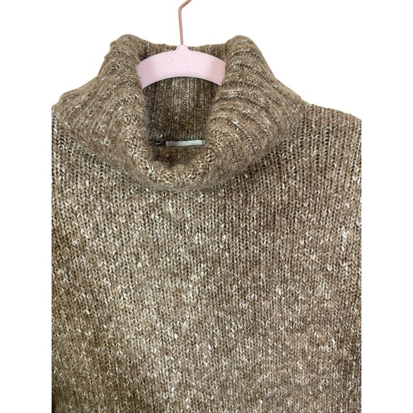 LL Bean Women's  Turtleneck Sweater Brown Size Large Wool Blend Speckled Warm - Picture 4 of 10